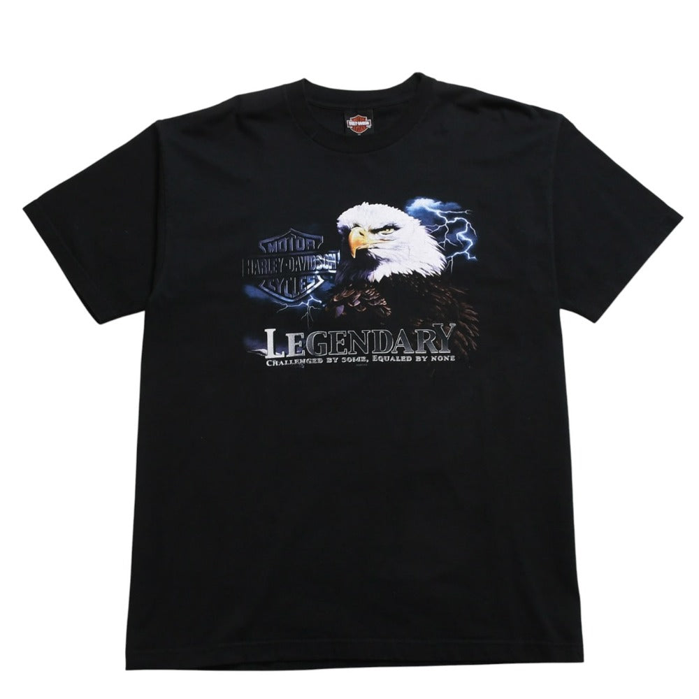 極美品 HARLEY DAVIDSON ハーレーダビッドソン モーターサイクル Tシャツ ブラック サイズXL U.S.A製 中古 4a005850