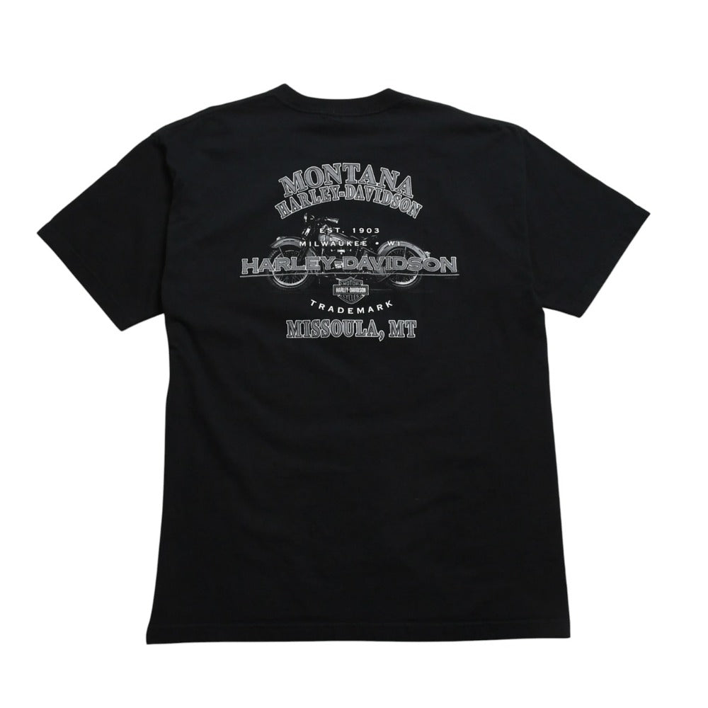 極美品 HARLEY DAVIDSON ハーレーダビッドソン モーターサイクル Tシャツ ブラック サイズXL U.S.A製 中古 4a005850
