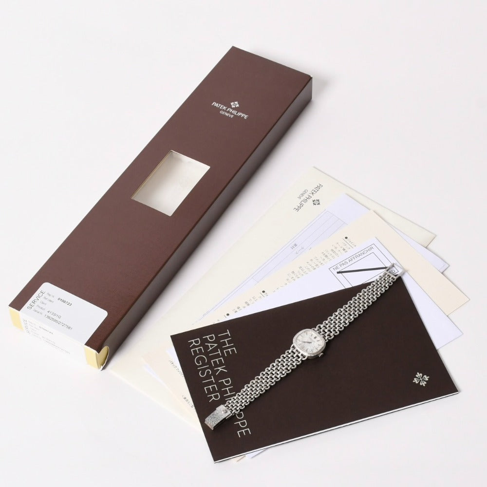 PATEK PHILIPPE パテック フィリップ GOLDEN ELLIPSE ゴールデン エリプス 腕時計 4133/1G 重量52.34g 18KWG 手巻き 銀文字盤 良品 中古 4a003349
