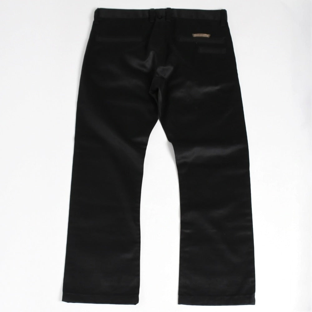 極美品 CHROME HEARTS クロムハーツ クロスボールボタン チノパンツ 32サイズ スクロールラベル ブラック シルバー 中古 4a005726
