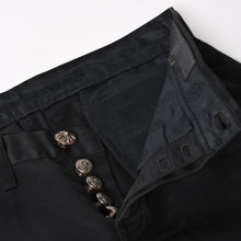 将图片加载到图库查看器中。 極美品 CHROME HEARTS クロムハーツ クロスボールボタン チノパンツ 32サイズ スクロールラベル ブラック シルバー 中古 4a005726