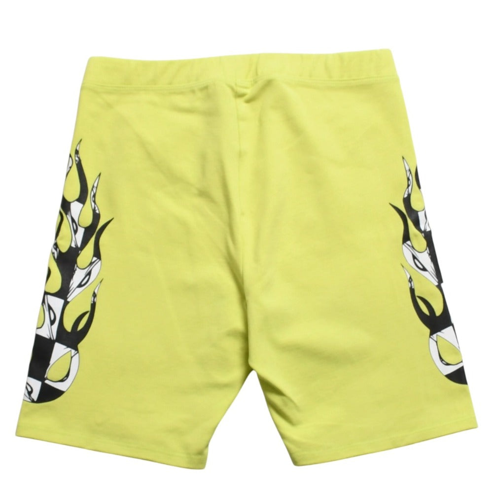 New and unused CHROME HEARTS Matty Boy Link Biker Shorts Lime Green Cotton Size M Used 4a005724