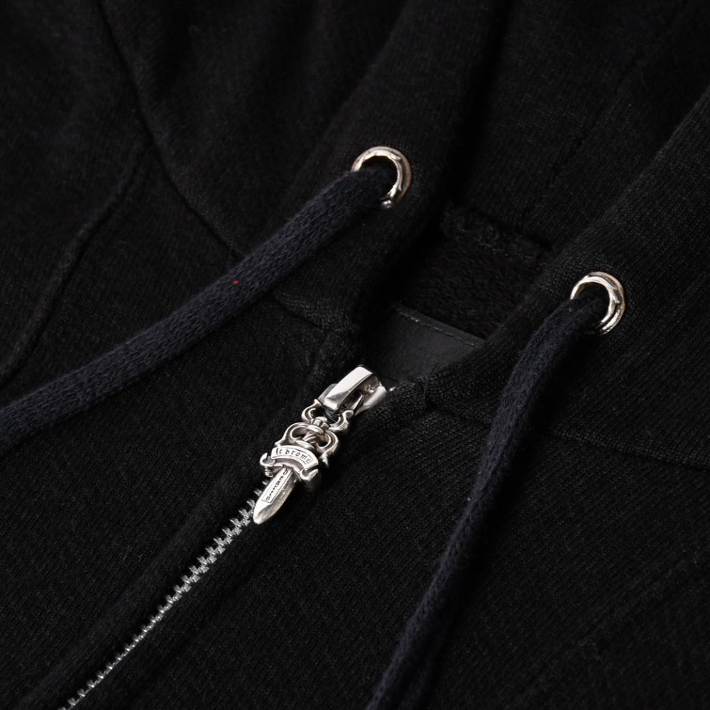 CHROME HEARTS クロムハーツ × MATTY BOY マッティボーイ ジップアップフーディー サイズL ダガー ブラック シルバー925 美品 中古 4a005760