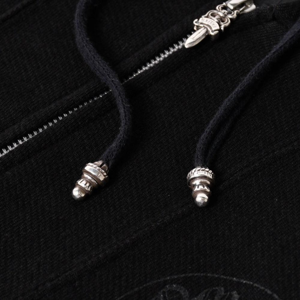 CHROME HEARTS クロムハーツ × MATTY BOY マッティボーイ ジップアップフーディー サイズL ダガー ブラック シルバー925 美品 中古 4a005760