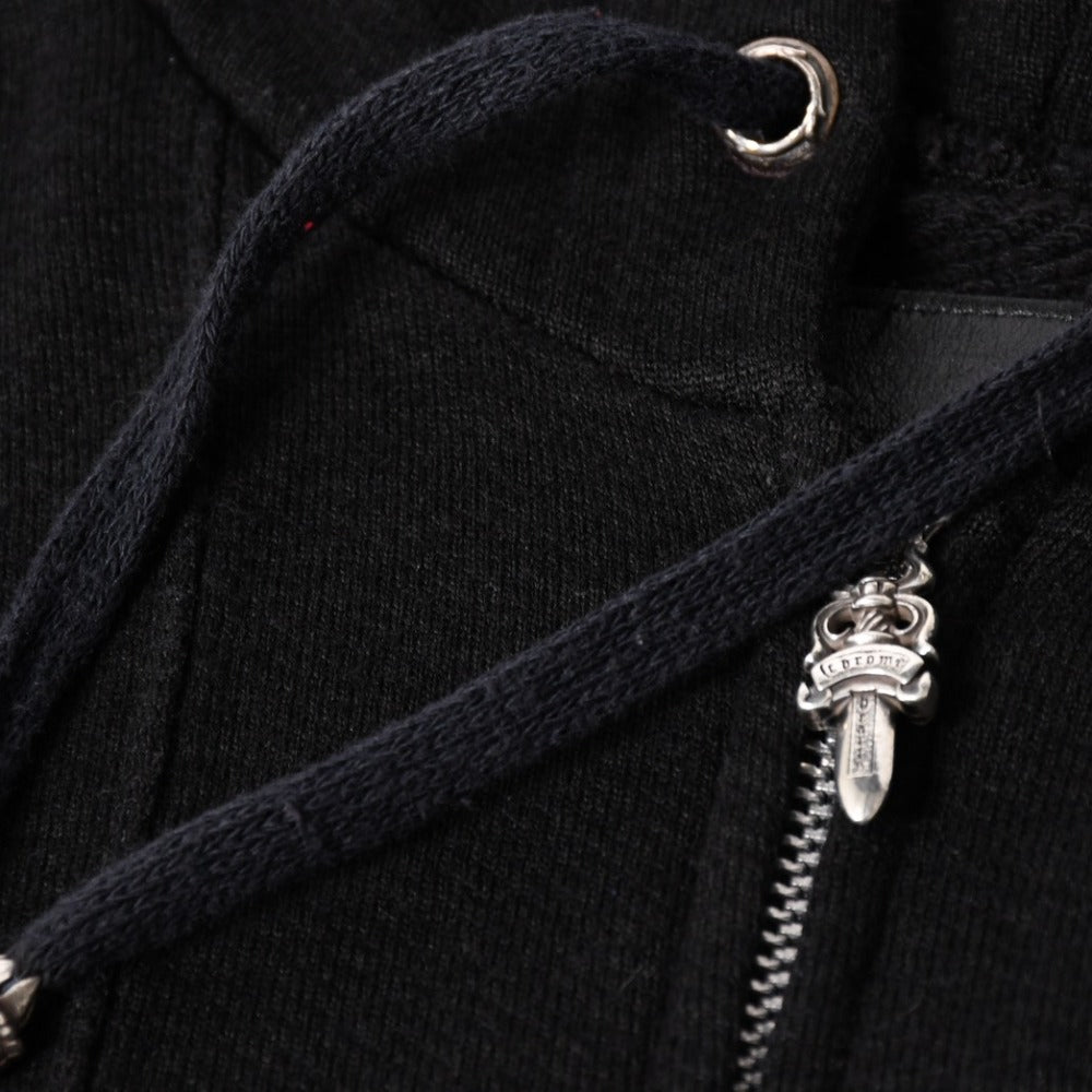 CHROME HEARTS クロムハーツ × MATTY BOY マッティボーイ ジップアップフーディー サイズL ダガー ブラック シルバー925 美品 中古 4a005760