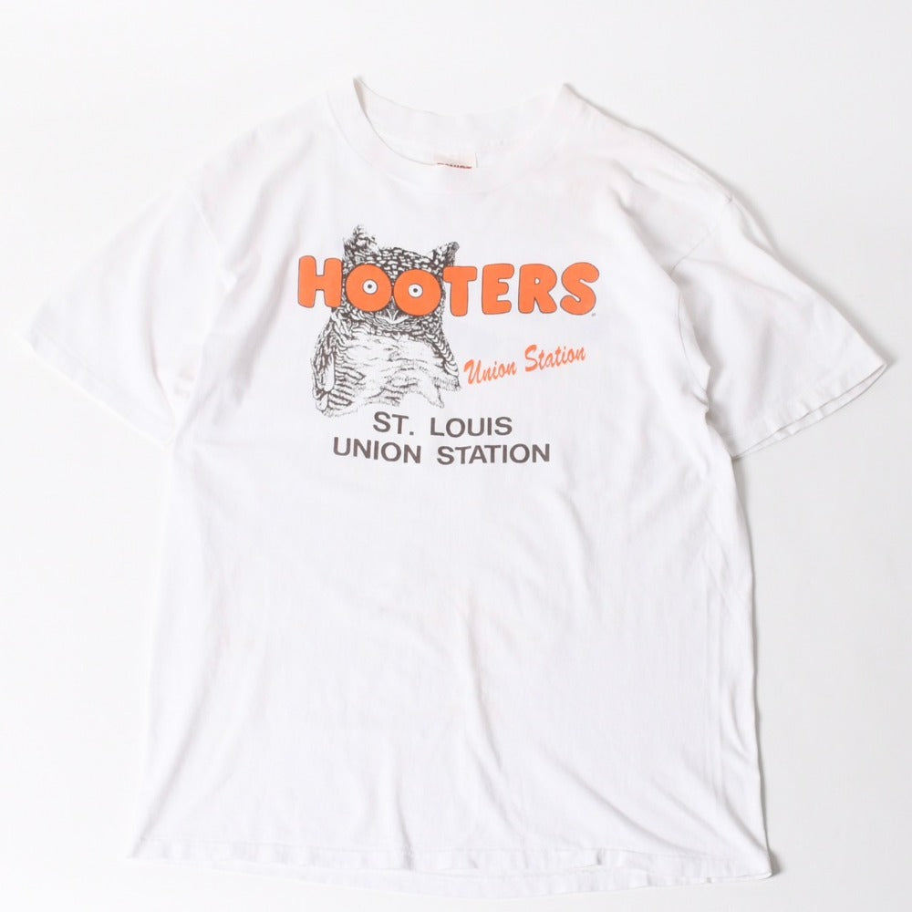 HOOTERS フーターズ VINTAGE ヴィンテージ 90's 半袖Tシャツ サイズL セントルイス ユニオン駅店 ホワイト 美品 中古 4a005855