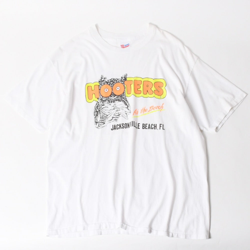 HOOTERS フーターズ VINTAGE ヴィンテージ 90's 半袖Tシャツ サイズXL ジャクソンビル ビーチ店 ホワイト 美品 中古 4a005856