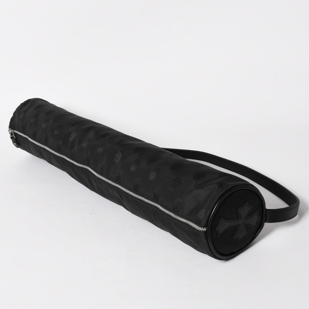 極美品 CHROMEHEARTS クロムハーツ ヨガマット ヨガマットケース クロスパッチ ダガー レザー ナイロン ブラック 中古 4a005565