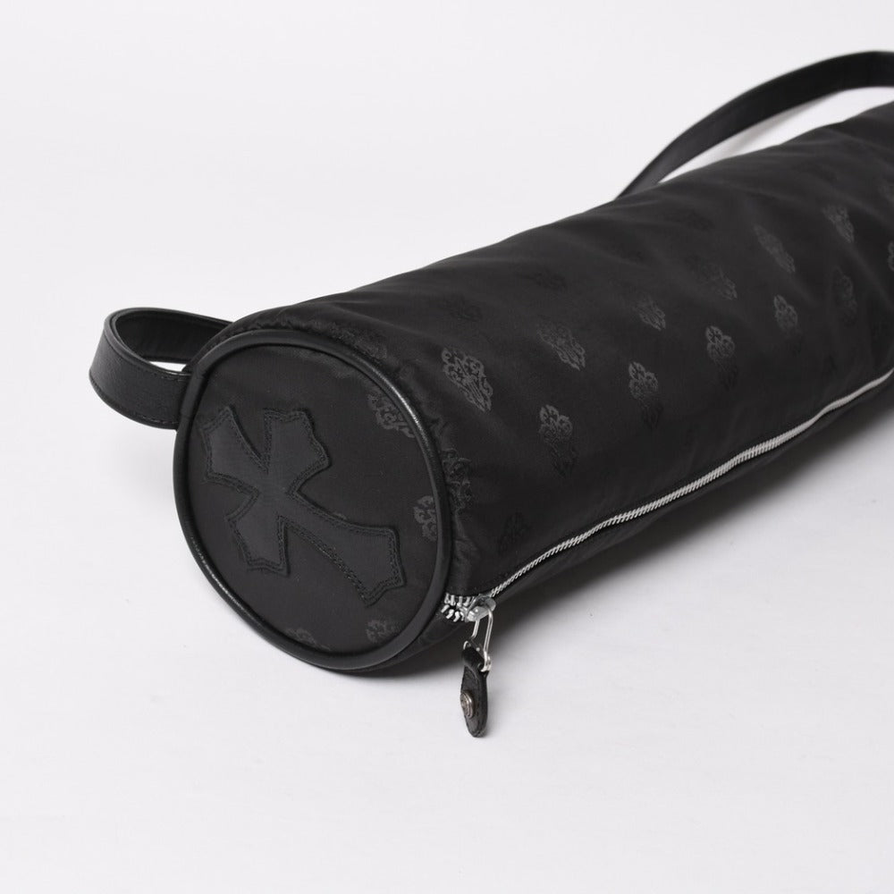 極美品 CHROMEHEARTS クロムハーツ ヨガマット ヨガマットケース クロスパッチ ダガー レザー ナイロン ブラック 中古 4a005565