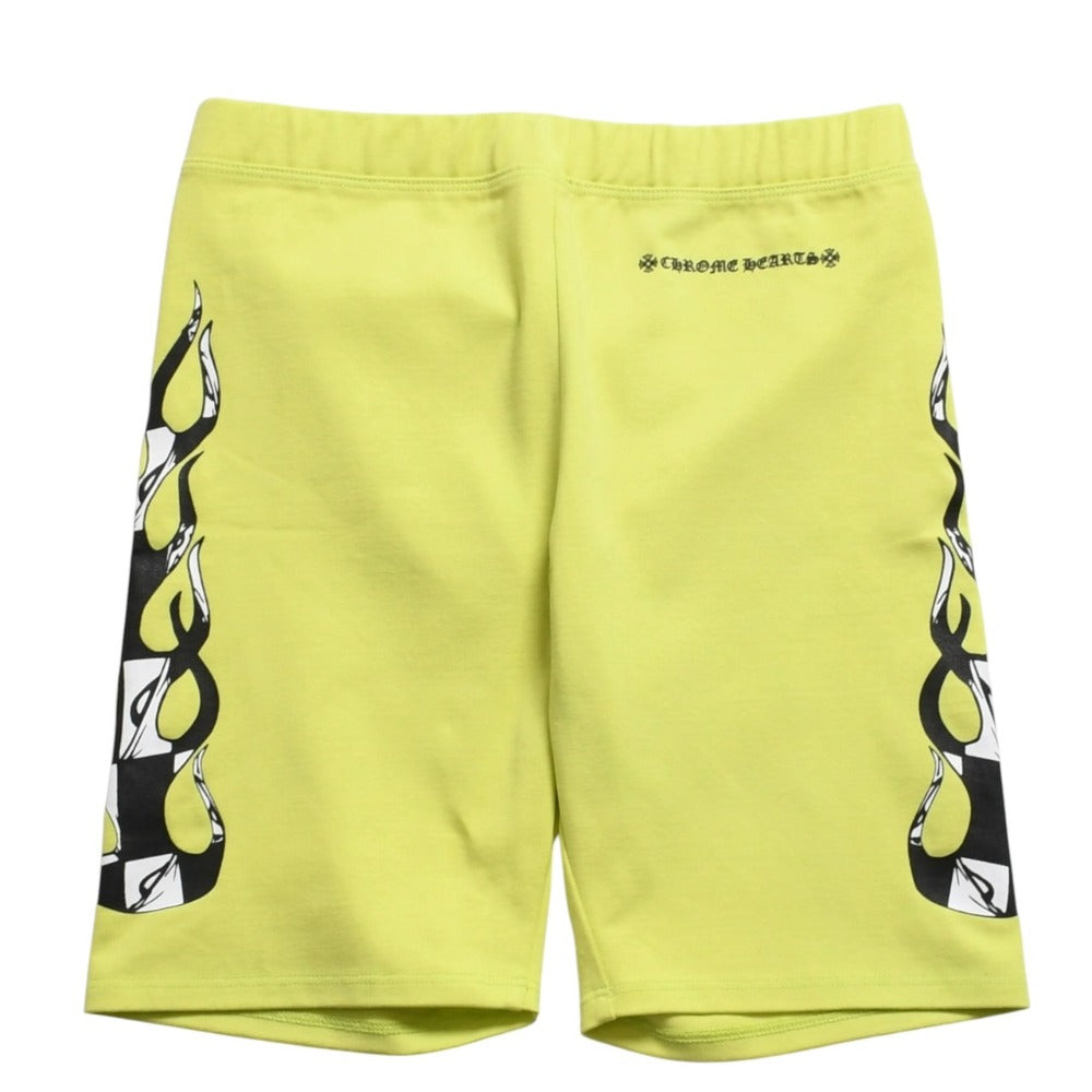 新品未使用品 CHROME HEARTS クロムハーツ Matty Boy マッティボーイ リンク バイカー ショーツ ライムグリーン コットン サイズM 中古 4a005755