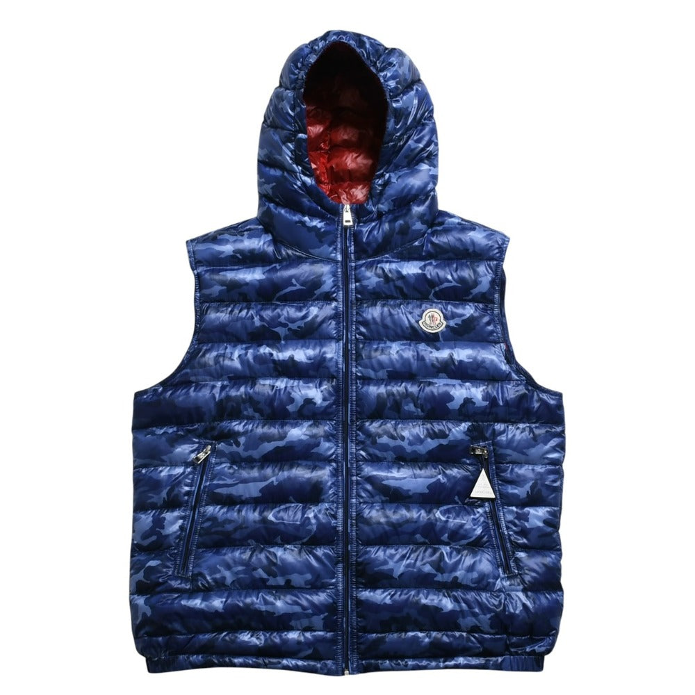 極美品 MONCLER モンクレール PATRICKダウンベスト 210914336205 サイズ5 ブルー ダウン 中古 4a005771