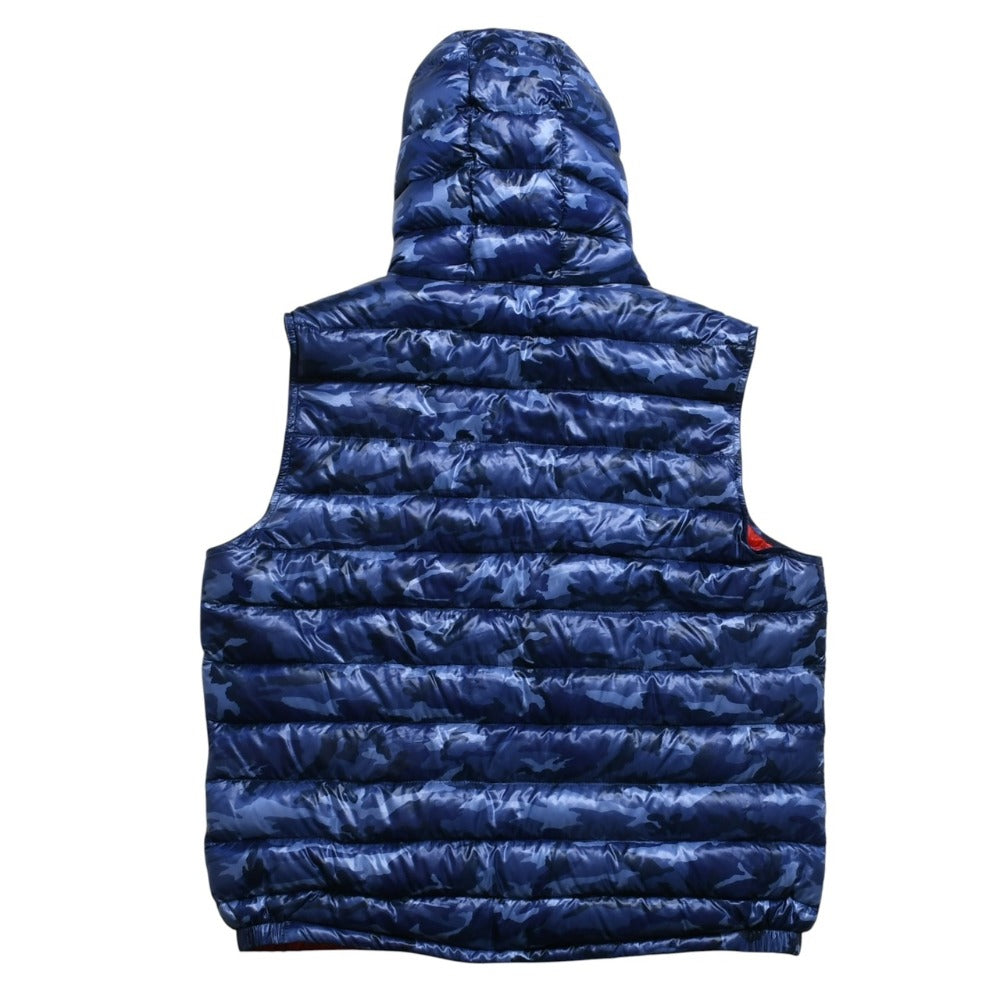 極美品 MONCLER モンクレール PATRICKダウンベスト 210914336205 サイズ5 ブルー ダウン 中古 4a005771