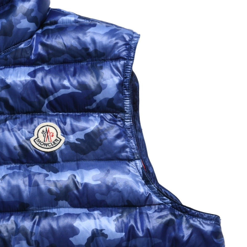 極美品 MONCLER モンクレール PATRICKダウンベスト 210914336205 サイズ5 ブルー ダウン 中古 4a005771