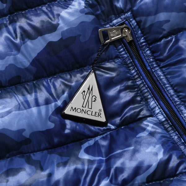 極美品 MONCLER モンクレール PATRICKダウンベスト 210914336205 サイズ5 ブルー ダウン 中古 4a005771
