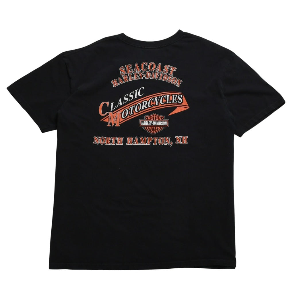 HARLEY DAVIDSON ハーレーダヴィッドソン 90's 半袖Tシャツ サイズM ブラック コットン パフプリント 古着 美品 中古 4a005847