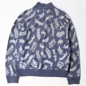 LOUIS VUITTON Sweat Half Zip Knit Blue Indigo White RM181M FMG HEY08W Good Condition Used 4a007921