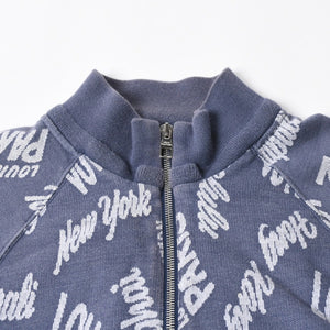 LOUIS VUITTON Sweat Half Zip Knit Blue Indigo White RM181M FMG HEY08W Good Condition Used 4a007921