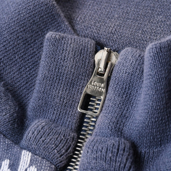 LOUIS VUITTON Sweat Half Zip Knit Blue Indigo White RM181M FMG HEY08W Good Condition Used 4a007921