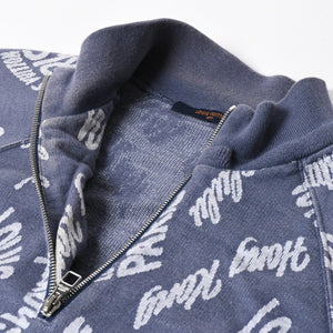 LOUIS VUITTON Sweat Half Zip Knit Blue Indigo White RM181M FMG HEY08W Good Condition Used 4a007921