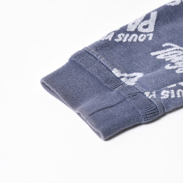LOUIS VUITTON Sweat Half Zip Knit Blue Indigo White RM181M FMG HEY08W Good Condition Used 4a007921