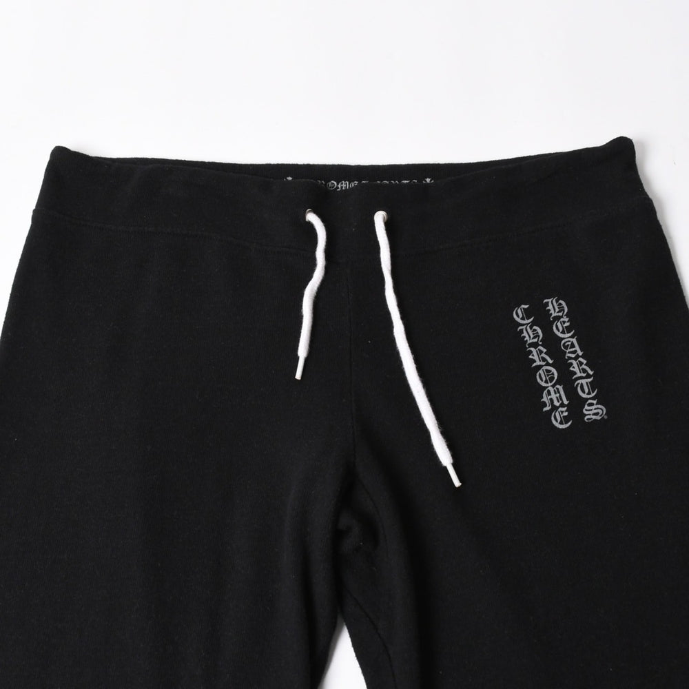 極美品 CHROME HEARTS クロムハーツ スウェットパンツ サイズM オールドイングリッシュロゴ プリント ブラック 中古 4a005727