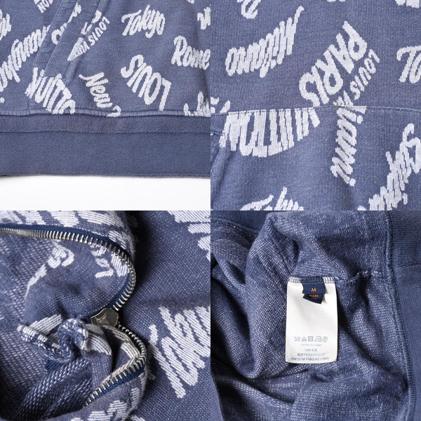 LOUIS VUITTON Sweat Half Zip Knit Blue Indigo White RM181M FMG HEY08W Good Condition Used 4a007921