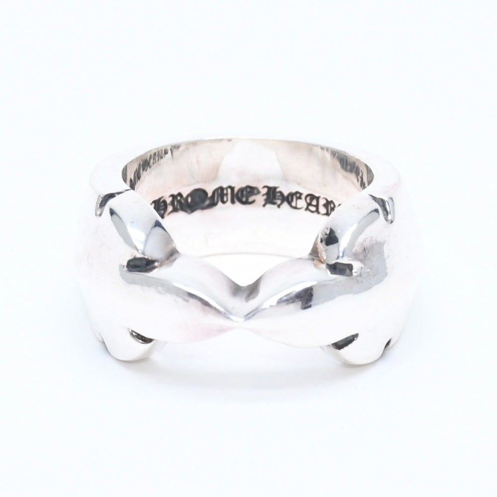 新品未使用 CHROME HEARTS クロムハーツ DOUBLE FLEUR KNEE ダブルフレアニー リング 重量約30.84g サイズ24.5号 シルバー925 中古 4a008571