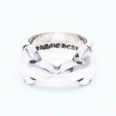 新品未使用 CHROME HEARTS クロムハーツ DOUBLE FLEUR KNEE ダブルフレアニー リング 重量約30.84g サイズ24.5号 シルバー925 中古 4a008571
