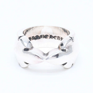 新品未使用 CHROME HEARTS クロムハーツ DOUBLE FLEUR KNEE ダブルフレアニー リング 重量約30.84g サイズ24.5号 シルバー925 中古 4a008571