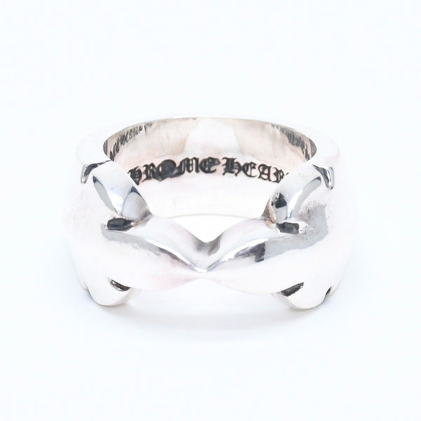 新品未使用 CHROME HEARTS クロムハーツ DOUBLE FLEUR KNEE ダブルフレアニー リング 重量約30.84g サイズ24.5号 シルバー925 中古 4a008571