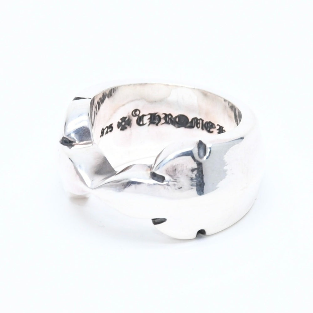 新品未使用 CHROME HEARTS クロムハーツ DOUBLE FLEUR KNEE ダブルフレアニー リング 重量約30.84g サイズ24.5号 シルバー925 中古 4a008571