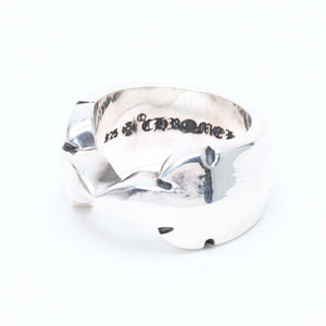 新品未使用 CHROME HEARTS クロムハーツ DOUBLE FLEUR KNEE ダブルフレアニー リング 重量約30.84g サイズ24.5号 シルバー925 中古 4a008571