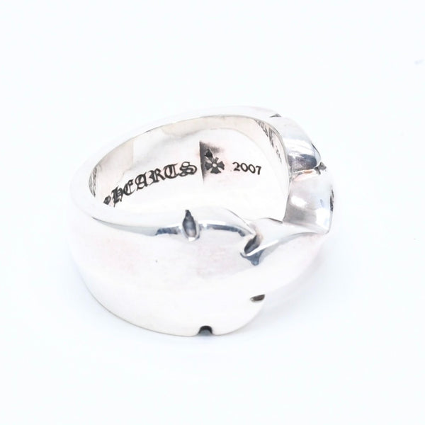 新品未使用 CHROME HEARTS クロムハーツ DOUBLE FLEUR KNEE ダブルフレアニー リング 重量約30.84g サイズ24.5号 シルバー925 中古 4a008571