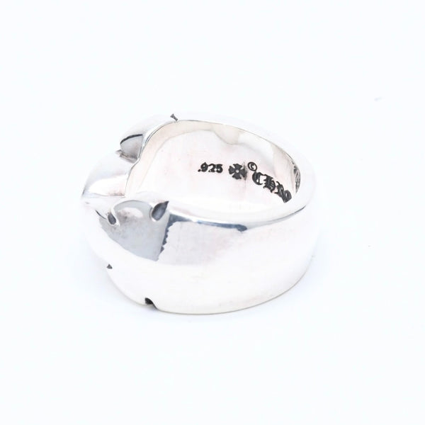 新品未使用 CHROME HEARTS クロムハーツ DOUBLE FLEUR KNEE ダブルフレアニー リング 重量約30.84g サイズ24.5号 シルバー925 中古 4a008571