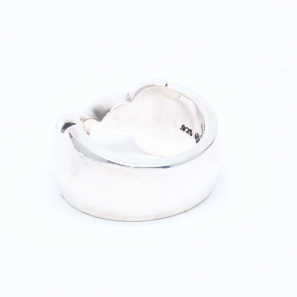 新品未使用 CHROME HEARTS クロムハーツ DOUBLE FLEUR KNEE ダブルフレアニー リング 重量約30.84g サイズ24.5号 シルバー925 中古 4a008571