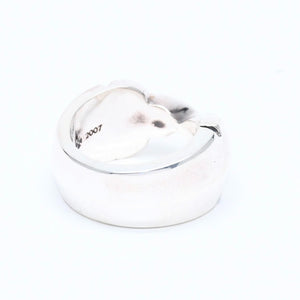 新品未使用 CHROME HEARTS クロムハーツ DOUBLE FLEUR KNEE ダブルフレアニー リング 重量約30.84g サイズ24.5号 シルバー925 中古 4a008571