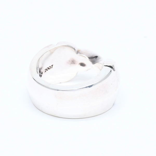 新品未使用 CHROME HEARTS クロムハーツ DOUBLE FLEUR KNEE ダブルフレアニー リング 重量約30.84g サイズ24.5号 シルバー925 中古 4a008571
