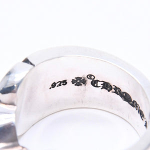 新品未使用 CHROME HEARTS クロムハーツ DOUBLE FLEUR KNEE ダブルフレアニー リング 重量約30.84g サイズ24.5号 シルバー925 中古 4a008571