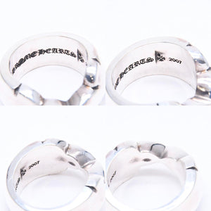 新品未使用 CHROME HEARTS クロムハーツ DOUBLE FLEUR KNEE ダブルフレアニー リング 重量約30.84g サイズ24.5号 シルバー925 中古 4a008571