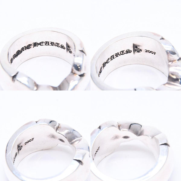 新品未使用 CHROME HEARTS クロムハーツ DOUBLE FLEUR KNEE ダブルフレアニー リング 重量約30.84g サイズ24.5号 シルバー925 中古 4a008571