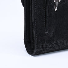 将图片加载到图库查看器，極美品 CHROME HEARTS クロムハーツ WAVE DESTROY LTHR ウェーブ ウォレット 長財布 クロスボタン デストロイレザー シルバー925 中古 4a005740