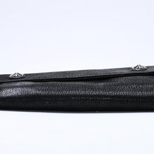 将图片加载到图库查看器，極美品 CHROME HEARTS クロムハーツ WAVE DESTROY LTHR ウェーブ ウォレット 長財布 クロスボタン デストロイレザー シルバー925 中古 4a005740