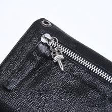 将图片加载到图库查看器，極美品 CHROME HEARTS クロムハーツ WAVE DESTROY LTHR ウェーブ ウォレット 長財布 クロスボタン デストロイレザー シルバー925 中古 4a005740