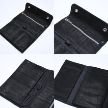将图片加载到图库查看器，極美品 CHROME HEARTS クロムハーツ WAVE DESTROY LTHR ウェーブ ウォレット 長財布 クロスボタン デストロイレザー シルバー925 中古 4a005740