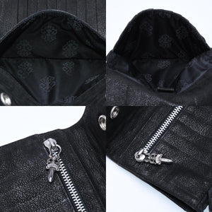 極美品 CHROME HEARTS クロムハーツ WAVE DESTROY LTHR ウェーブ ウォレット 長財布 クロスボタン デストロイレザー シルバー925 中古 4a005740