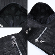 将图片加载到图库查看器，極美品 CHROME HEARTS クロムハーツ WAVE DESTROY LTHR ウェーブ ウォレット 長財布 クロスボタン デストロイレザー シルバー925 中古 4a005740