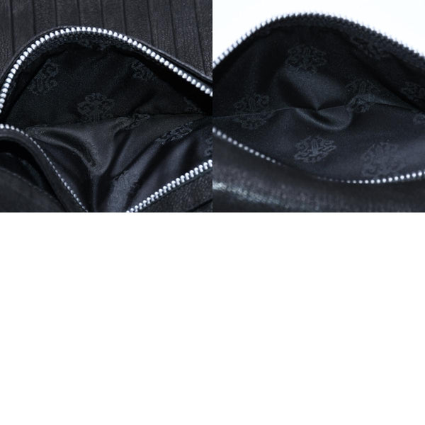 極美品 CHROME HEARTS クロムハーツ WAVE DESTROY LTHR ウェーブ ウォレット 長財布 クロスボタン デストロイレザー シルバー925 中古 4a005740