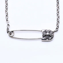 将图片加载到图库查看器，極美品 CHROME HEARTS クロムハーツ セーフティピン ネックレス 16インチ シルバー 重量6.28g ペンダントトップ シルバー925 中古 4a005841