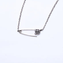 将图片加载到图库查看器，極美品 CHROME HEARTS クロムハーツ セーフティピン ネックレス 16インチ シルバー 重量6.28g ペンダントトップ シルバー925 中古 4a005841