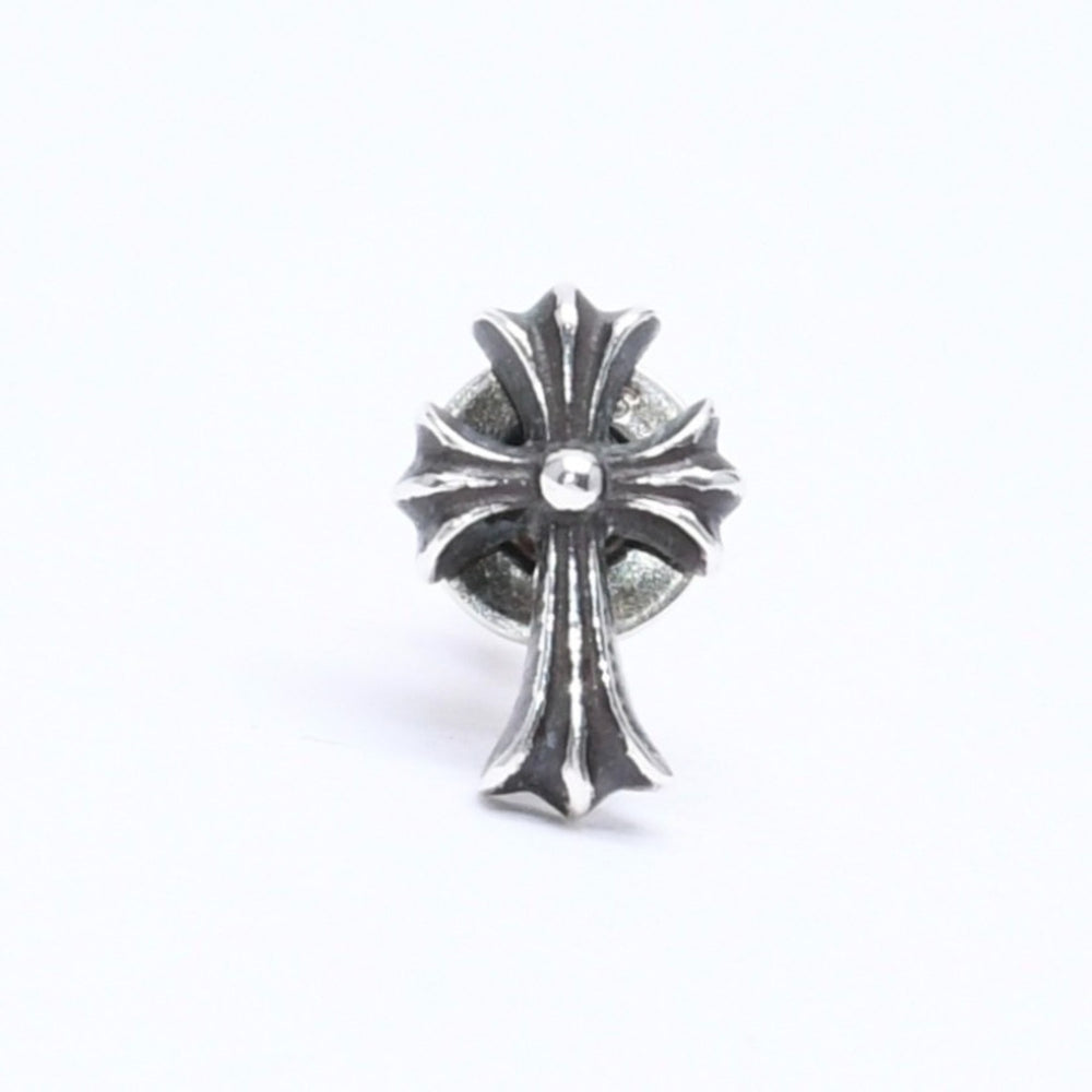 Very Good Condition CHROME HEARTS Earrings CH Cross Fat Stud Silver Earrings Silver 925 Weight Approx. 0.83g One Ear Used 4a005753